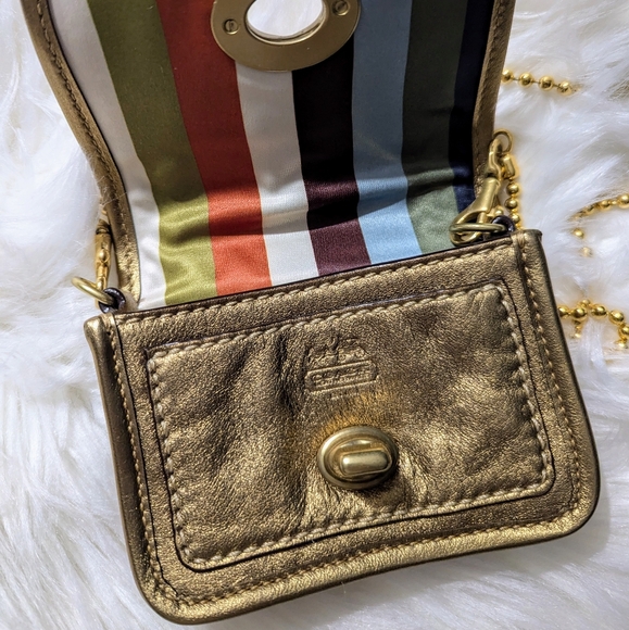 Rare Vintage Coach Mini Bag Metallic Gold Like New - Picture 3 of 7